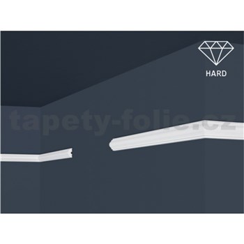 Dekorativní lišty na stěnu oblouk malý, tvrzené odolné XPS, bílé, rozměr 2000 x 22 x 11 mm