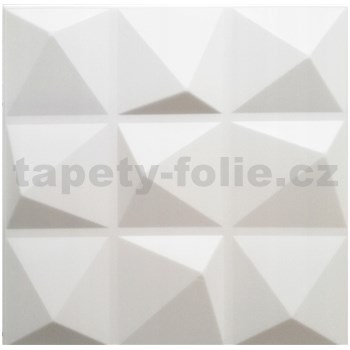 Stropní panely 3D XPS PYRAMIDS bílý rozměr 50 x 50 cm