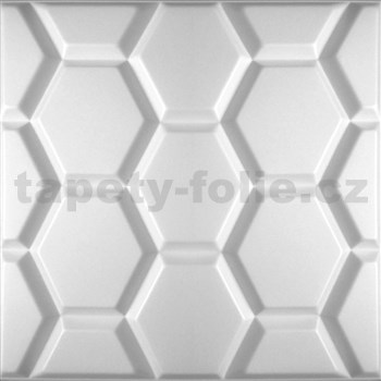Stropní panely 3D XPS HEXAGON rozměr 50 x 50 cm