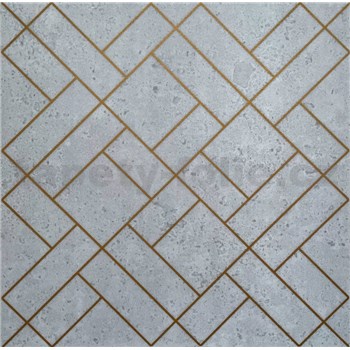 Stropní panely 3D XPS beton GLAMOUR 1 se zlatými konturami rozměr 50 cm x 50 cm