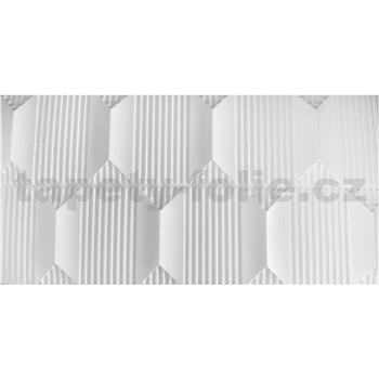Obkladové panely 3D XPS geometrický vzor bílý rozměr 100 x 50 cm