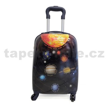 Dětský kufr vysoký na kolečkách sluneční soustava