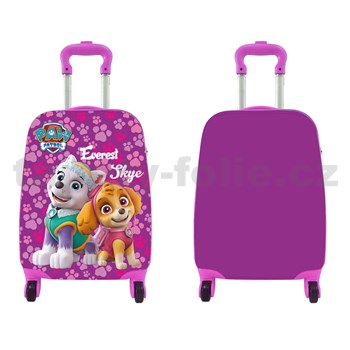 Dětský kufr vysoký na kolečkách Tlapková patrola - růžový (Paw Patrol)