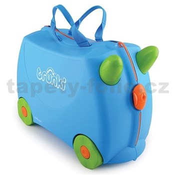 Dětský kufr TRUNKI na kolečkách modro-zelený