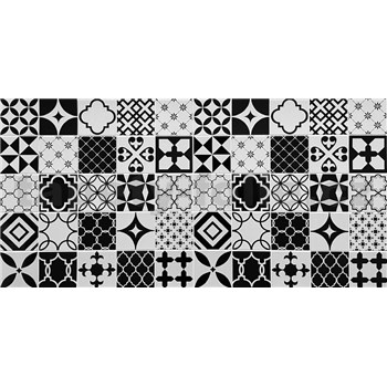 Obkladové panely 3D PVC rozměr 960 x 485 mm mozaika Barcelona černo-bílá