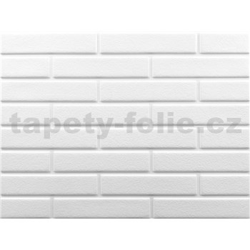 Obkladové panely 3D PVC rozměr 440 x 580 mm malá cihla bílá