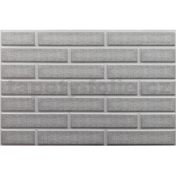Obkladové panely 3D PVC rozměr 440 x 580 mm cihla světle šedá s bílou spárou