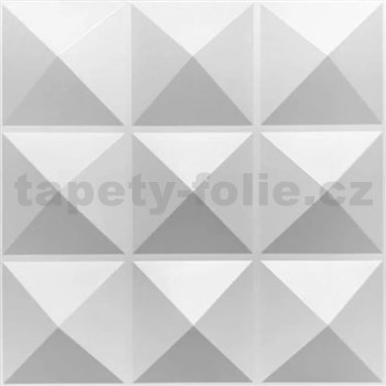 Obkladové panely 3D PVC Pyramids rozměr 500 x 500 mm, tloušťka 1 mm,
