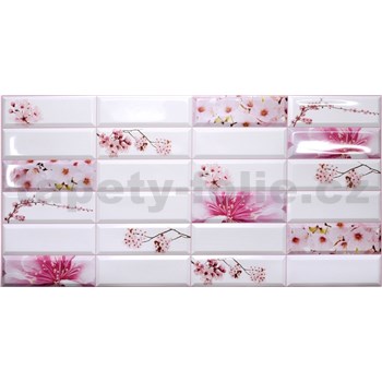 Obkladové panely 3D PVC rozměr 955 x 480 mm květy sakury