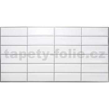 Obkladové panely 3D PVC rozměr 955 x 480 mm obklad bílý, černá spára