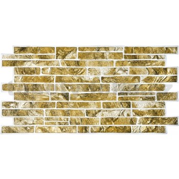 Obkladové panely 3D PVC rozměr 1025 x 495 mm ukládaný kámen hnědý - POSLEDNÍ KUSY