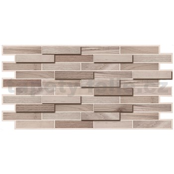 Obkladové panely 3D PVC rozměr 980 x 480 mm parkety šedé