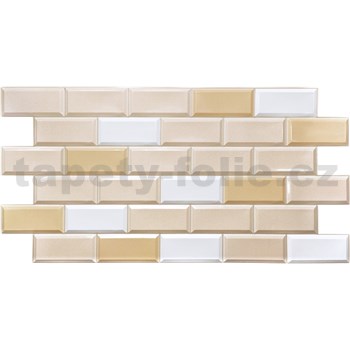 Obkladové panely 3D PVC rozměr 955 x 480 mm obklad hnědo-bílý