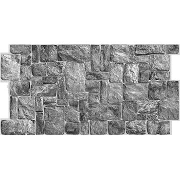 Obkladové 3D PVC panely rozměr 980 x 490 x 0,3 mm ukládaný kámen přírodní šedý