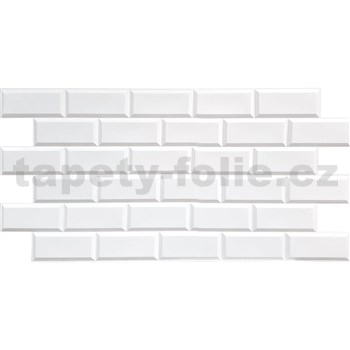 Obkladové panely 3D PVC rozměr 966 x 484 mm obklad bílý matný