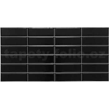 Obkladové panely 3D PVC rozměr 964 x 484 mm cihla černá s bílou spárou - POSLEDNÍ 3 KUSY