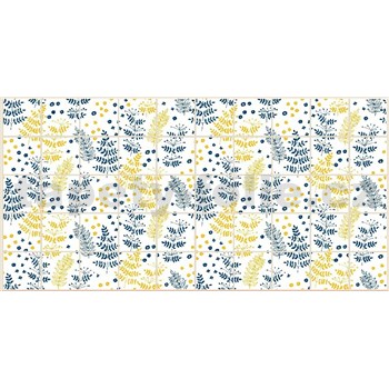 Obkladové panely 3D PVC rozměr 964 x 480 mm modro-žlutý floral