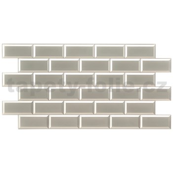 Obkladové panely 3D PVC rozměr 966 x 484 mm obklad stříbrný