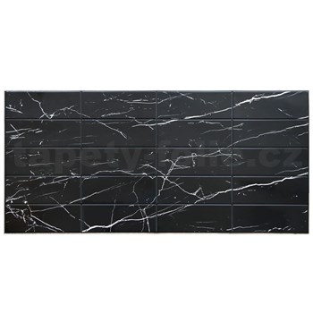 Obkladové panely 3D PVC rozměr 957 x 482 mm Travertin černý