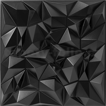 Obkladové panely 3D PVC Mirror black rozměr 500 x 500 mm, tloušťka 1 mm - POSLEDNÍ KUSY
