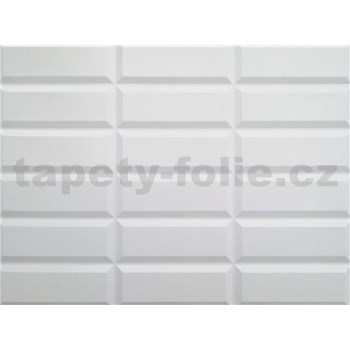 Obkladové 3D PVC panely rozměr 440 x 580 mm obklad bílý s bílou spárou