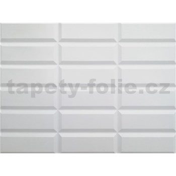 Obkladové panely 3D PVC rozměr 440 x 580 mm obklad bílý s bílou spárou