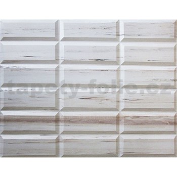 Obkladové panely 3D PVC rozměr 440 x 580 mm obklad krémový dekor Travertin