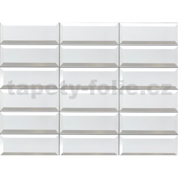 Obkladové panely 3D PVC rozměr 440 x 580 mm obklad bílý s šedou spárou