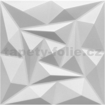 Obkladové panely 3D PVC Quarz bílý 500 x 500 mm, tloušťka 1 mm - POSLEDNÍ KUSY