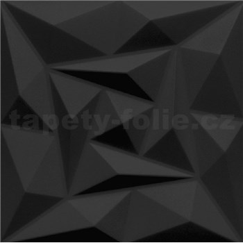 Obkladové panely 3D PVC Quarz černý 500 x 500 mm, tloušťka 1 mm - POSLEDNÍ KUSY