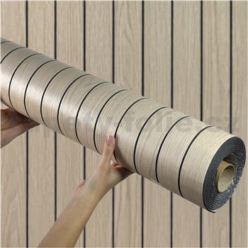 Samolepící lamely na zeď na pěnovém podkladu světle hnědé rozměr 280 x 60 cm