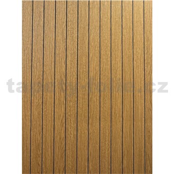 Samolepící lamely na zeď na pěnovém podkladu tmavě hnědé rozměr 280 x 60 cm