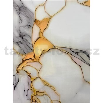 Samolepící panel na zeď na pěnovém podkladu mramor šedo-zlatý rozměr 280 x 60 cm