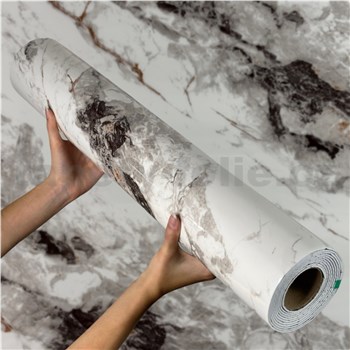 Samolepící panel na zeď na pěnovém podkladu mramor šedo-černý rozměr 280 x 60 cm
