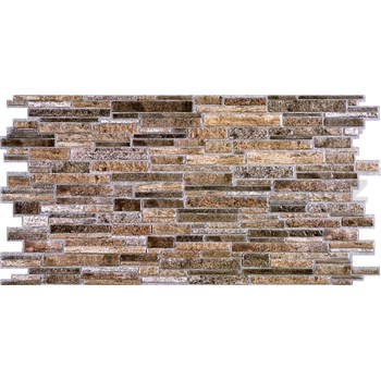 Obkladové panely 3D PVC rozměr 980 x 489 mm, ukládaný kámen hnědý - POSLEDNÍ KUSY