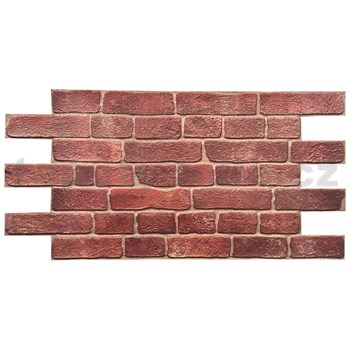 Obkladové panely 3D PVC cihla červená s šedou spárou rozměr 960 x 480 mm