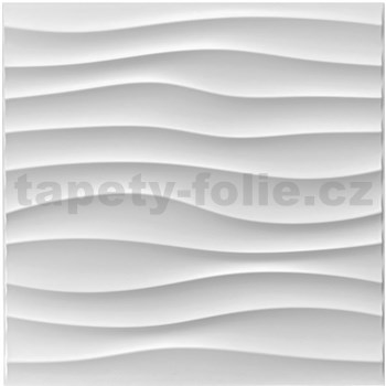 Obkladové panely 3D PVC WELLE bílé 500 x 500 mm, tloušťka 1 mm - POSLEDNÍ KUS