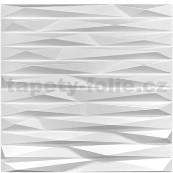 Obkladové panely 3D PVC RAMZES bílý rozměr 500 x 500 mm, tloušťka 1 mm,