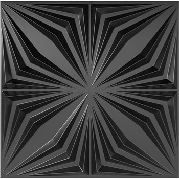 Obkladové panely 3D PVC BRILLANT černý 500 x 500 mm, tloušťka 1 mm - POSLEDNÍ KUSY
