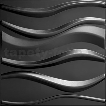 Obkladové panely 3D PVC WAVE černý 500 x 500 mm, tloušťka 1 mm - POSLEDNÍ KUSY