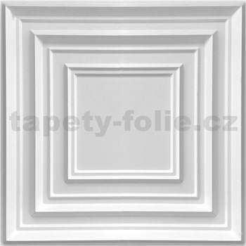 Obkladové panely 3D PVC ROMA bílé rozměr 500 x 500 mm, tloušťka 1 mm,
