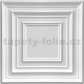 Obkladové panely 3D PVC ROMA bílé 500 x 500 mm, tloušťka 1 mm - POSLEDNÍ KUSY