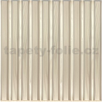 Obkladové panely 3D PVC SLATS dřevo bílé rozměr 500 x 500 mm, tloušťka 1 mm,