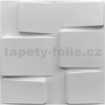 Obkladové panely 3D PVC TETRIS bílý 500 x 500 mm, tloušťka 1 mm - POSLEDNÍ KUSY