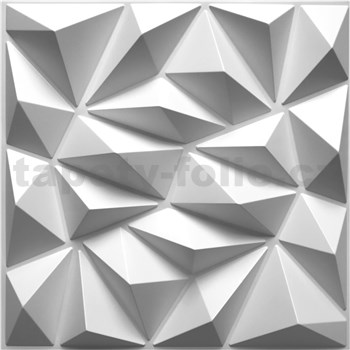 Obkladové panely 3D PVC DIAMANT malý bílý 500 x 500 mm, tloušťka 1 mm - POSLEDNÍ KUSY