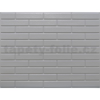Obkladové panely 3D PVC rozměr 440 x 580 mm malá cihla šedá