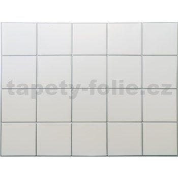 Obkladové panely 3D PVC rozměr 440 x 580 mm obklad malý bílý se stříbrnou spárou