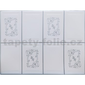 Obkladové panely 3D PVC rozměr 440 x 580 mm obklad obdélníkový se stříbrným dekorem