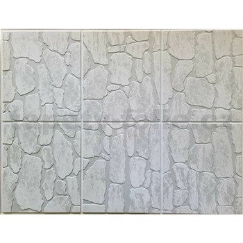 Obkladové panely 3D PVC rozměr 440 x 580 mm kamenný obklad světle šedý