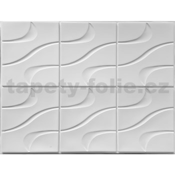 Obkladové panely 3D PVC rozměr 440 x 580 mm vlnovky bílé